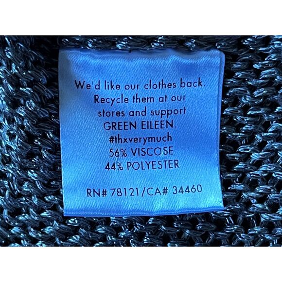 EILEEN FISHER Metallic Silver Large Knit Tunic Blouse Shirt Top  Women's Size XL - Picture 5 of 11